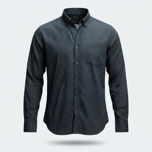 Banana Republic Slim Fit Button Down | Navy Geometric Print | L | Preppy